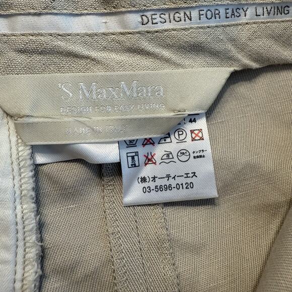 Max Mara Women's Skirt Linen Blend Khaki Knee Length Size 10 Made In Italy EUC - Picture 6 of 12